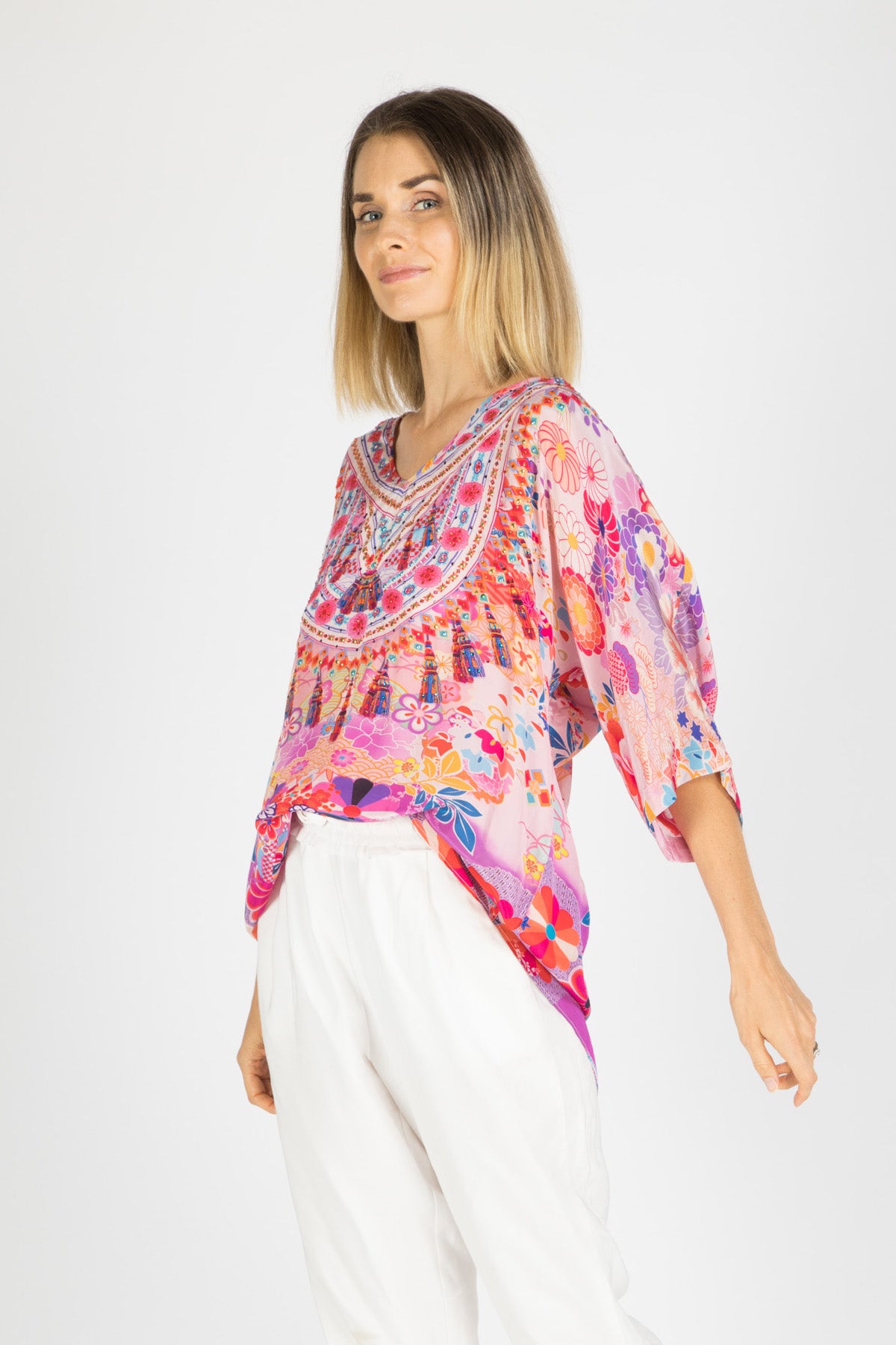 Cherry Blossom Kaftan Top