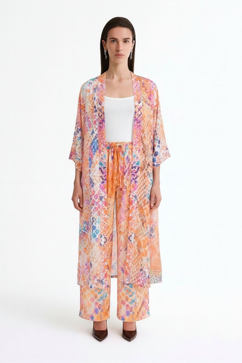 Serpentine Long Kimono Shrug