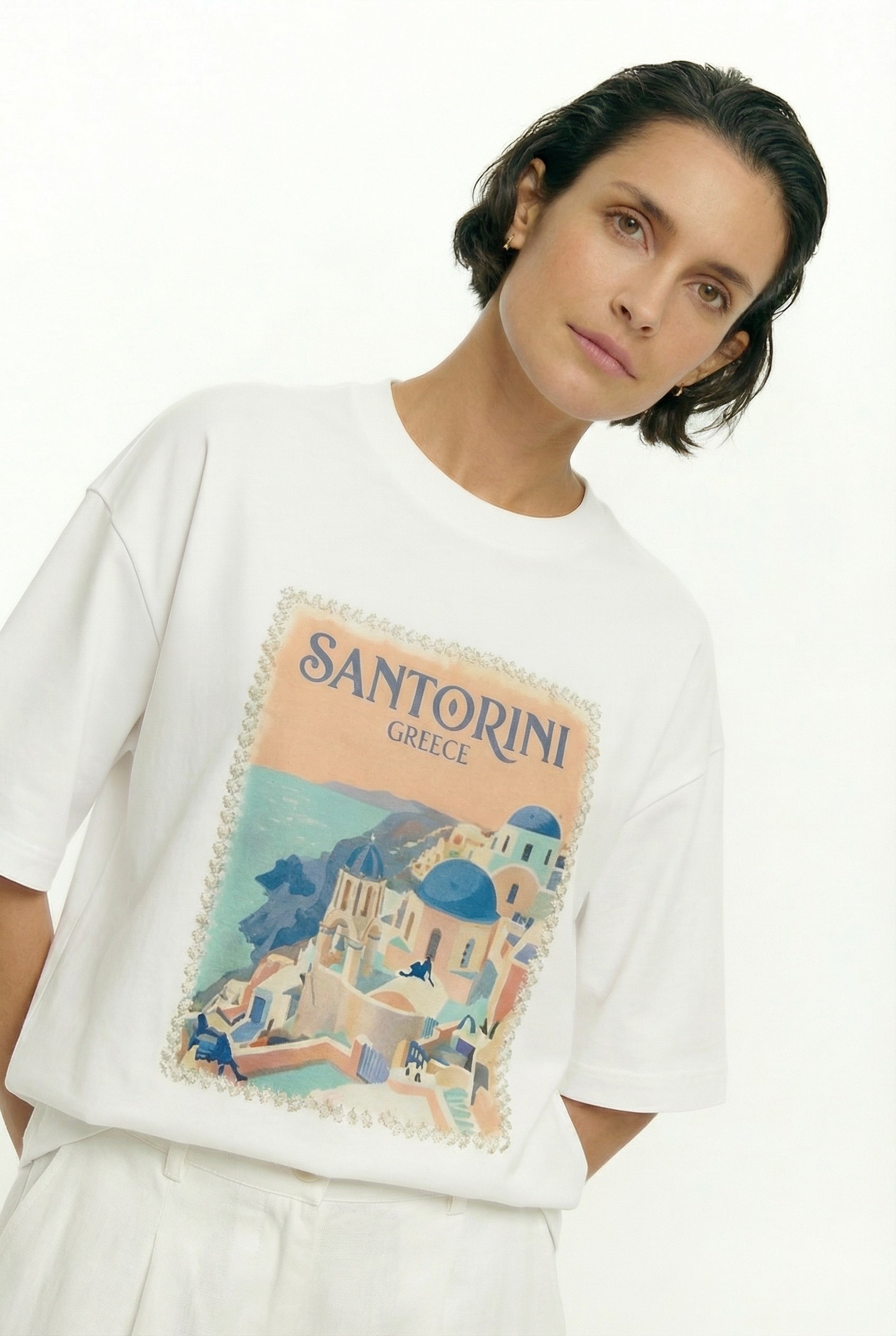 Postcards T-Shirt, Santorini