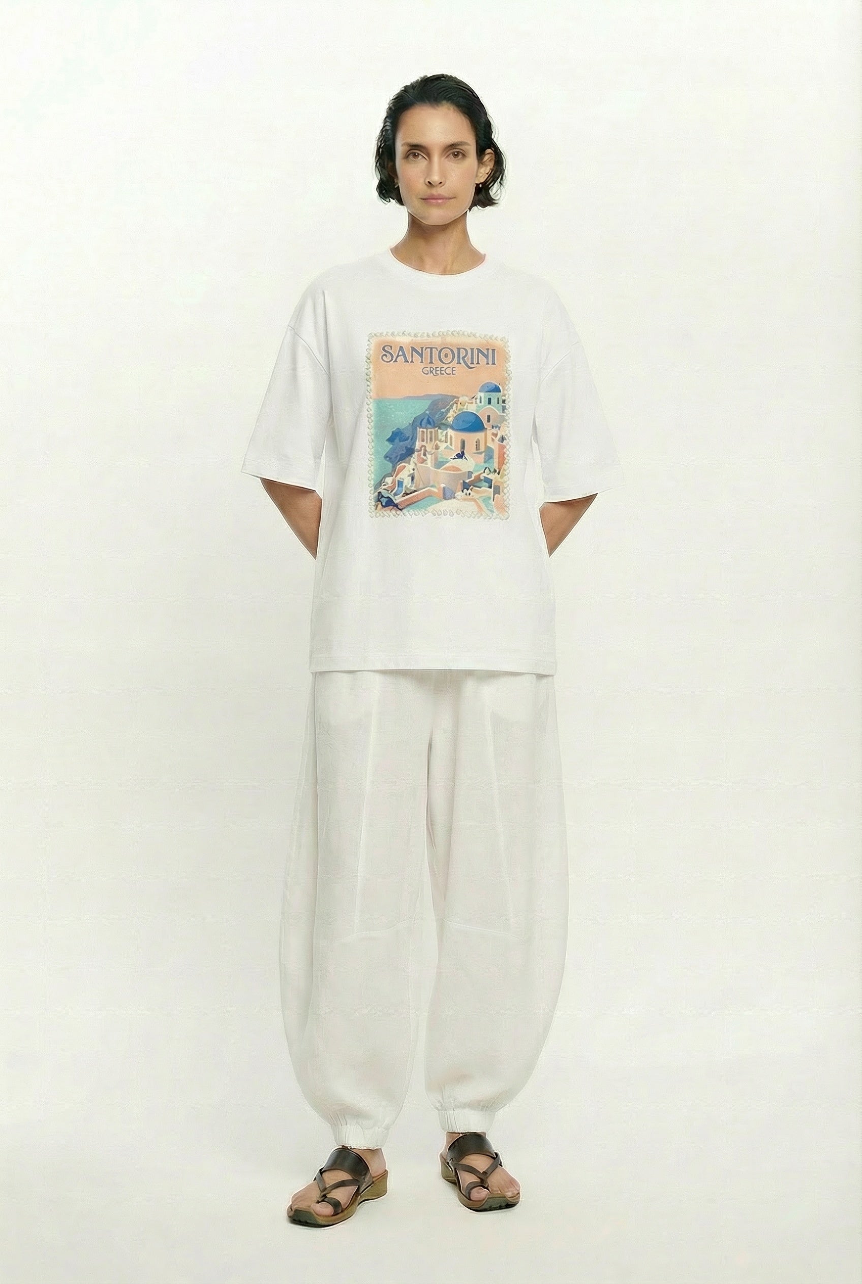 Postcards T-Shirt, Santorini