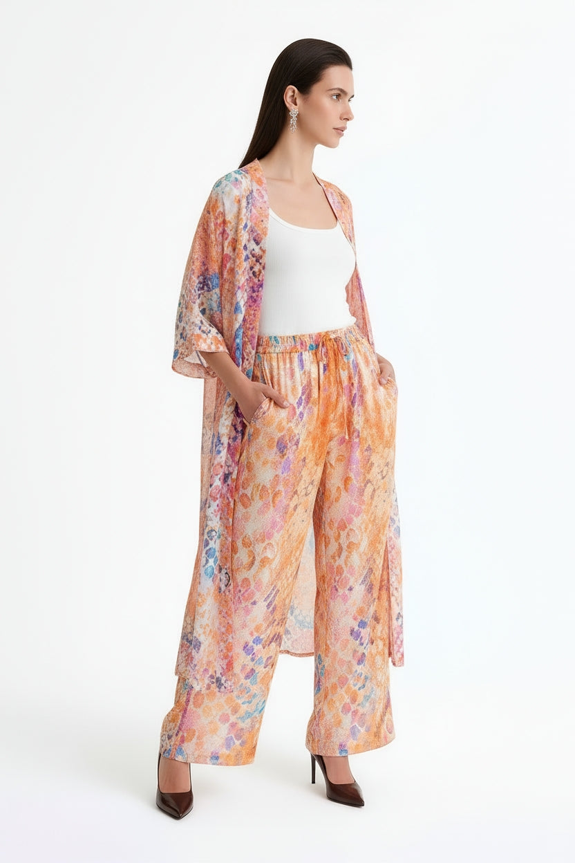 Serpentine Long Kimono Shrug