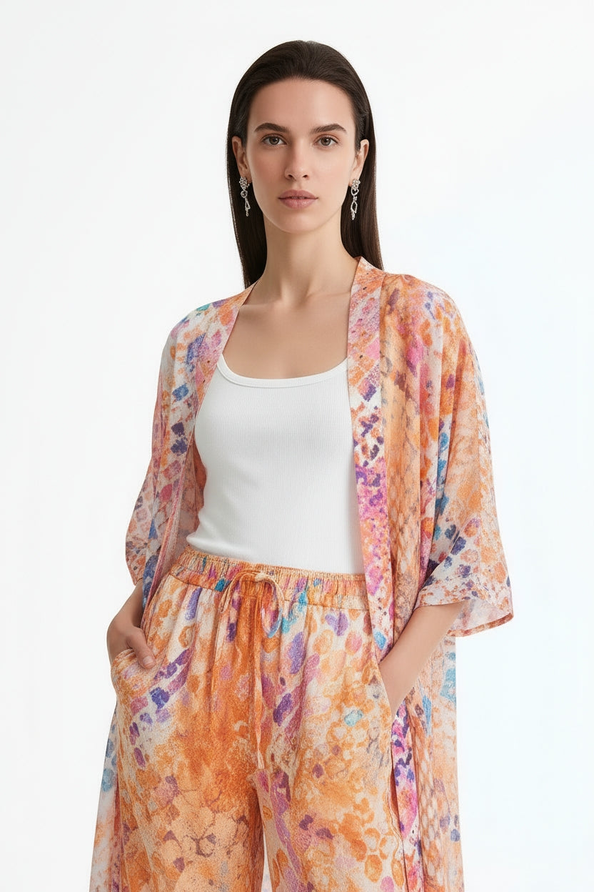 Serpentine Long Kimono Shrug