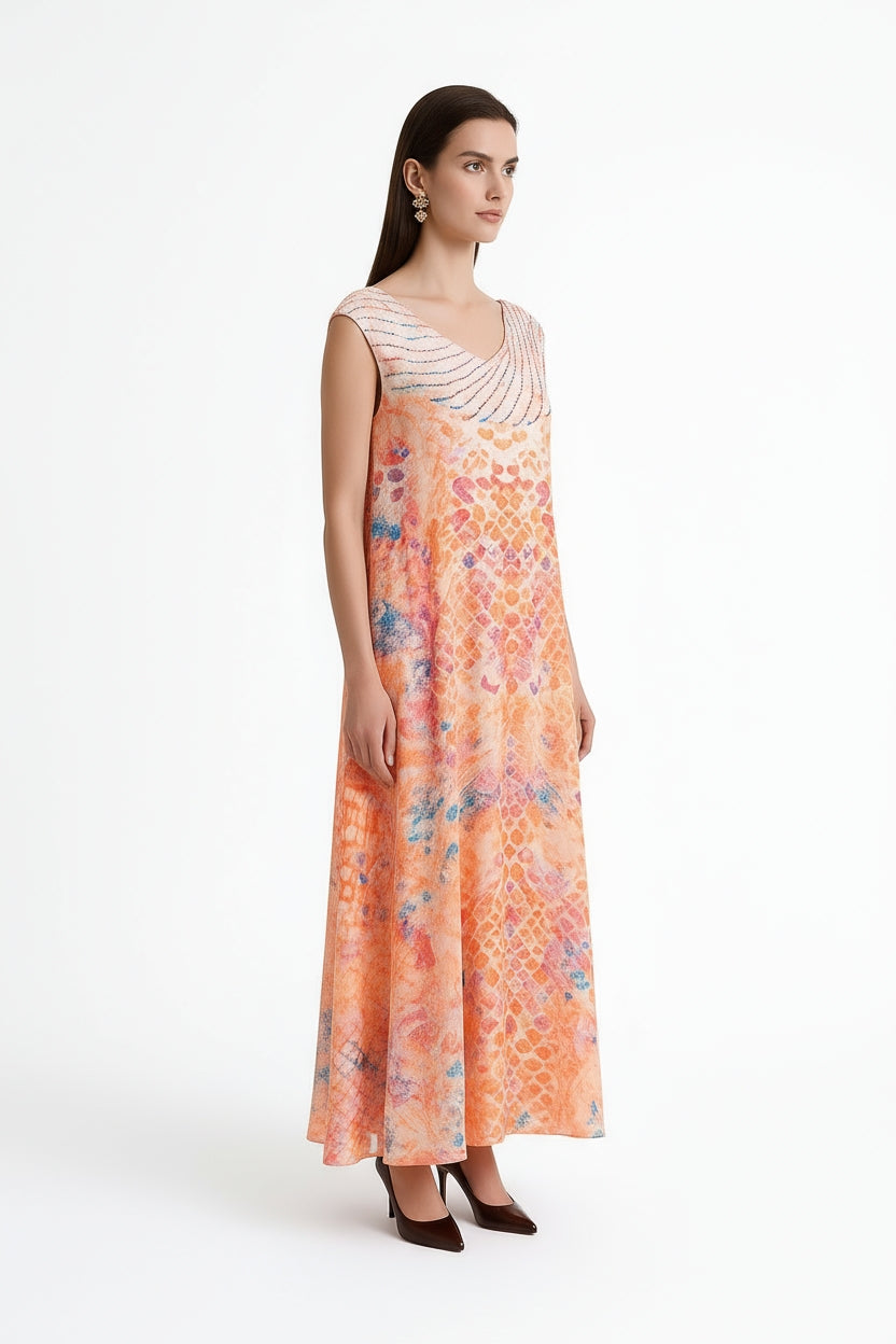 Serpentine Flowing Maxi Dress