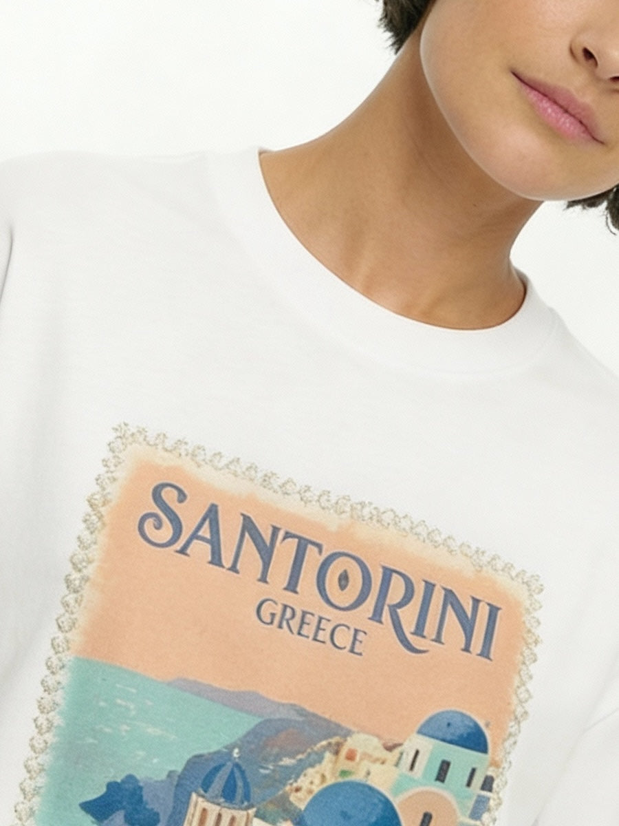 Postcards T-Shirt, Santorini