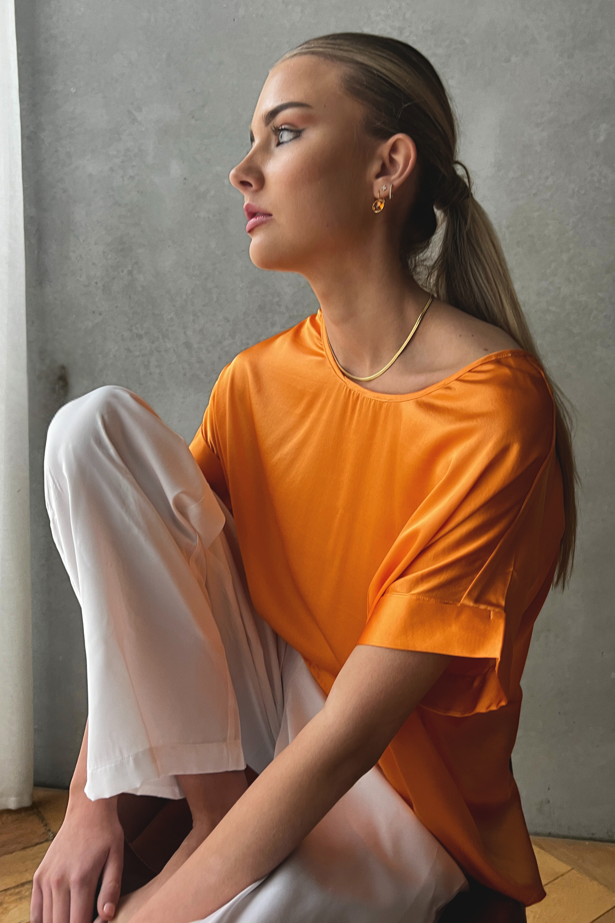 Silk Rose Top - Orange