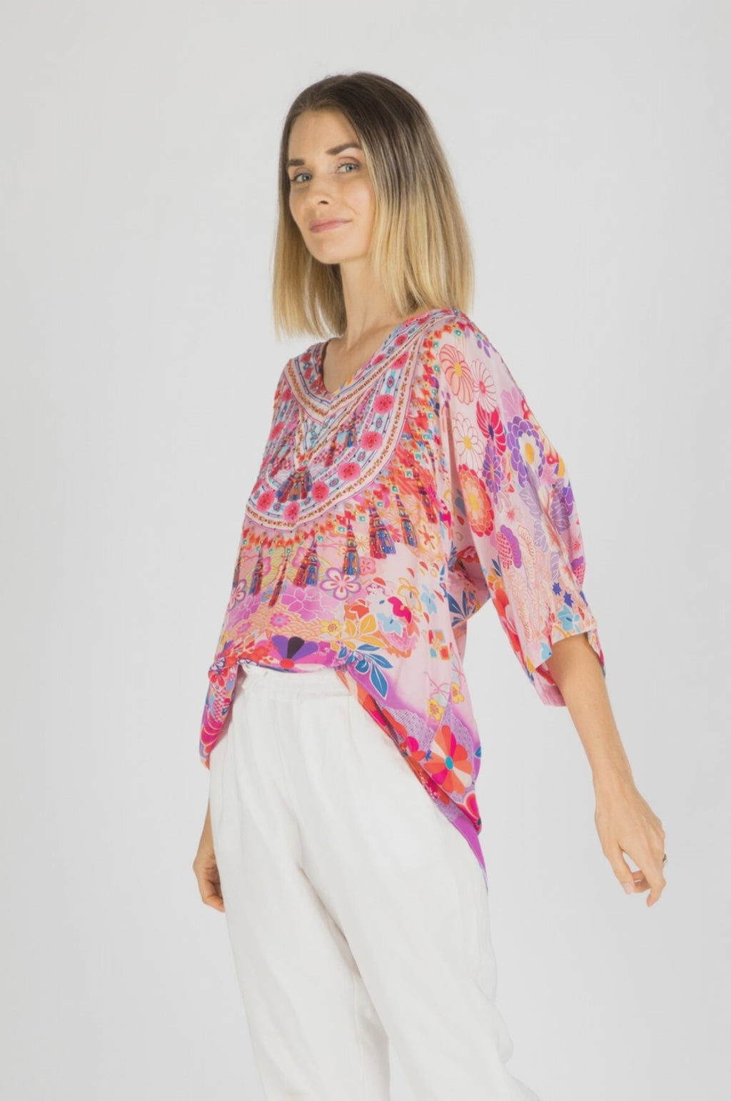 Cherry Blossom Kaftan Top